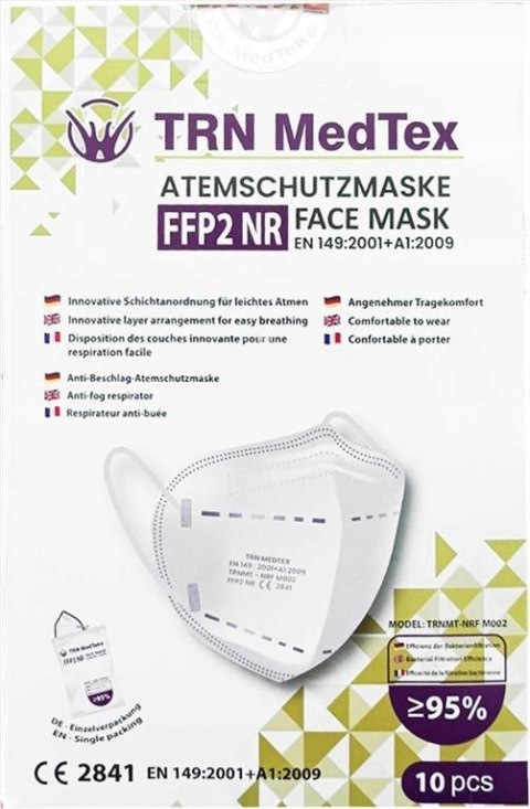 Maseczka przeciwpyłowa FFP2 MedTex 100 sztuk Maseczka przeciwpyłowa FFP2 MedTex 100 sztuk